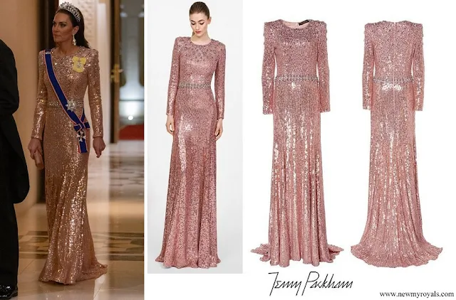 The Princess of Wales wore Jenny Packham Georgia Sequin Gown