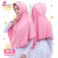 miulan hijab bpl xl bergo jilbab instan jumbo syari pink tebaru