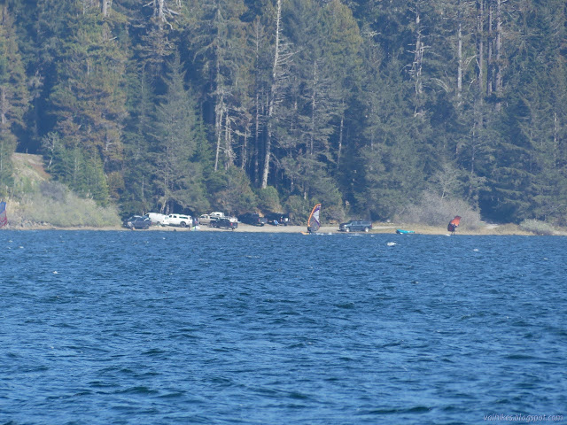 windsurfers on the lagoon