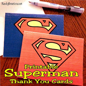 Get your kids to stop and write a thank you note with these fun printable Superman Thank You cards.  With two available to print, your kids will be superheroes in the thank you department.