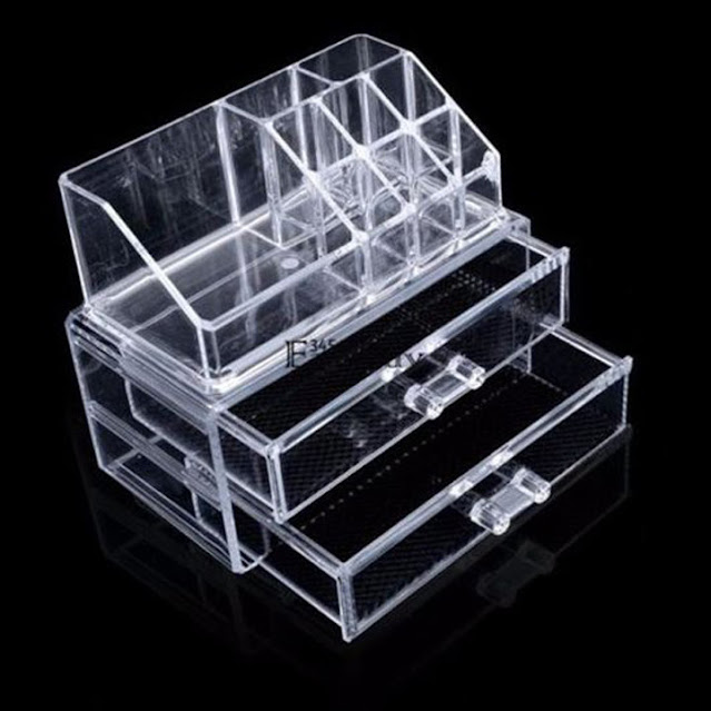 Khay đựng đồ mỹ phẩm 3 tầng mica  trong suốt