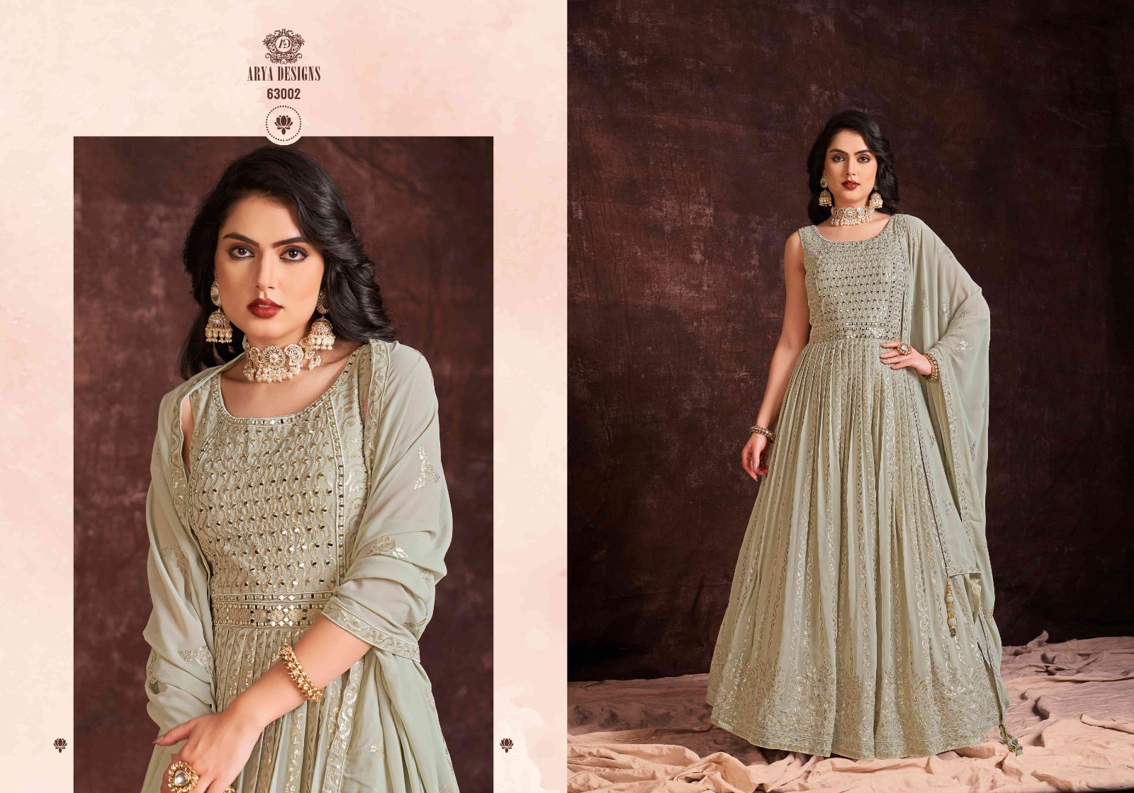 Zoya Vol 3 Arya Gown Dupatta Set Manufacturer Wholesaler