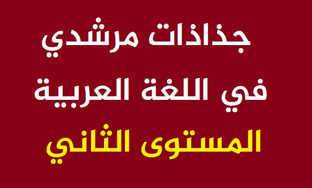 جذاذات مرشدي في اللغة العربية المستوى الثاني