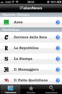 I principali quotidiani italiani nell'app iTalian News