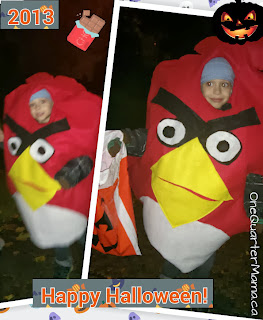 Happy Halloween Angry Birds costume from OneQuarterMama.ca