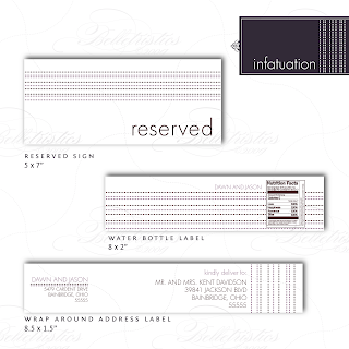 modern dotted stripe water label reserved sign