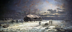Французские корабли у Кинбурнской косы зимой 1855-56 годов. Картина художника Пьера-Эмиля де Крисснуа.