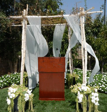 Here's a picture a customer sent us of a beautiful wedding arch constructed