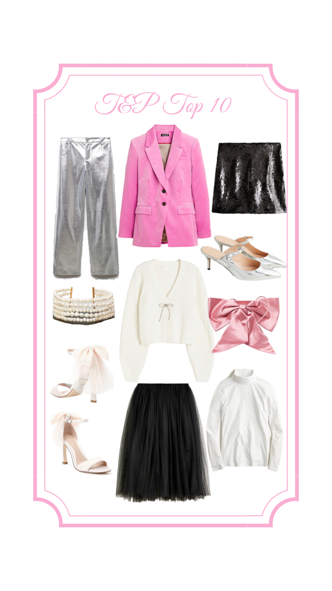 sequin skirt, silver pants, nye, holiday clothes, bow heels, holiday outfits, nye outfit, new years outfit, new years eve, sequin skirt, silver pants, silver mules, silver heels, pink velvet blazer, pink satin bow bag, white turtleneck, white cardigan, black tulle skirt