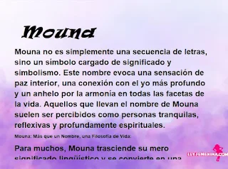 ▷ Significado del nombre Mouna