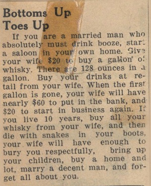 Bottoms Up Toes Up