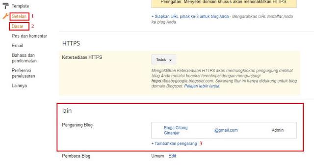 Cara menambahkan penulis atau admin tambahan pada blogspot
