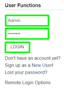 login admin account to change default geeklog password