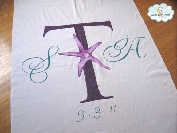 Starfish Aisle Runner We worked with the bride to get the perfect design