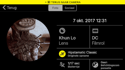 Screenshot Hipstamatic-instellingen Khun Lo + DC