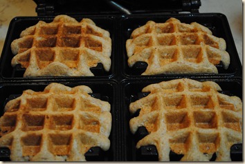 waffles on the iron