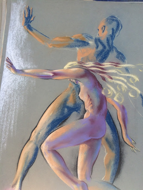 Quirk Artist  Pastel Two figures Adam and Eve