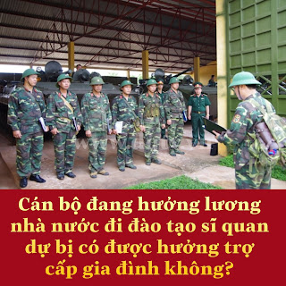 Cán bộ đang hưởng lương nhà nước đi đào tạo sĩ quan dự bị có được hưởng trợ cấp gia đình không?