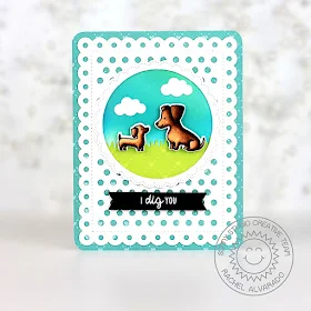 Sunny Studio Stamps: Frilly Frames Puppy Parents Fancy Frames I Dig You Card by Rachel Alvarado