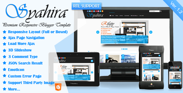 Share Syahira Themeforest Responsive Blogger Template 