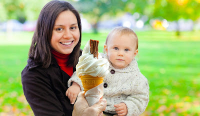 family, ice cream, baby, boy, caucasian, child, happiness, happy, kid, mom, mother, outdoor, parent, park, people, portrait, toddler, together, cone, melting, hot, scoop, temptation, dessert