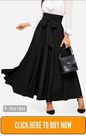  women-black-long-solid-skirt