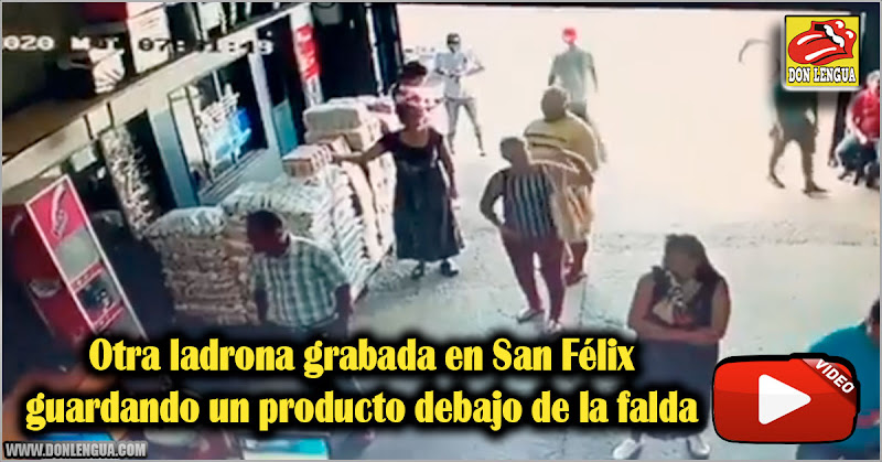Otra ladrona grabada en San Félix guardando un producto debajo de la falda