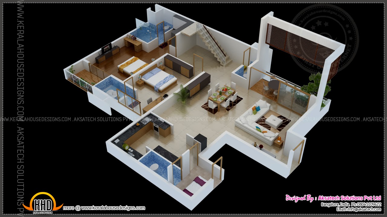 Isometric drawings 3D  by aksatech Kerala home  design  and 
