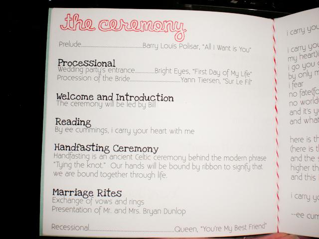 Page 3 listed the members of our wedding party