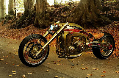 Custom Motorcycle Solid Gold by Mikael Lugnegard