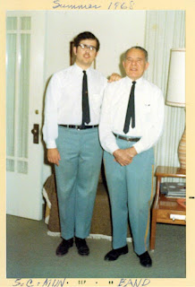 David and Albert Ocker in 1968 wearing Sioux City Municipal Band evening uniforms