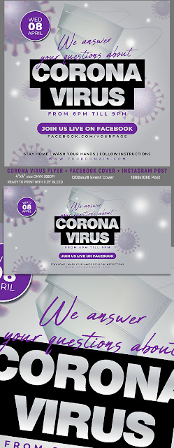  Corona Virus Live Event Flyer Banner Template