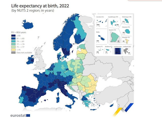 Eurostat Ελλάδα στην οποία οι κάτοικοι ζουν περισσότερο