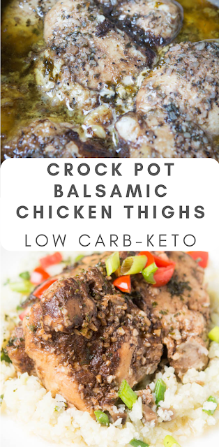 Low Carb Keto Crock Pot Balsamic Chicken Thighs