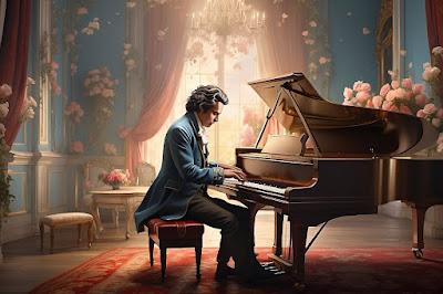 Beethoven tocando piano