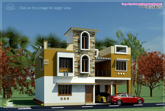 South Indian minimalist 1600 sq  ft  house  exterior Home 