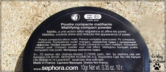   Poudre Compacte Matifiante 8h Sephora