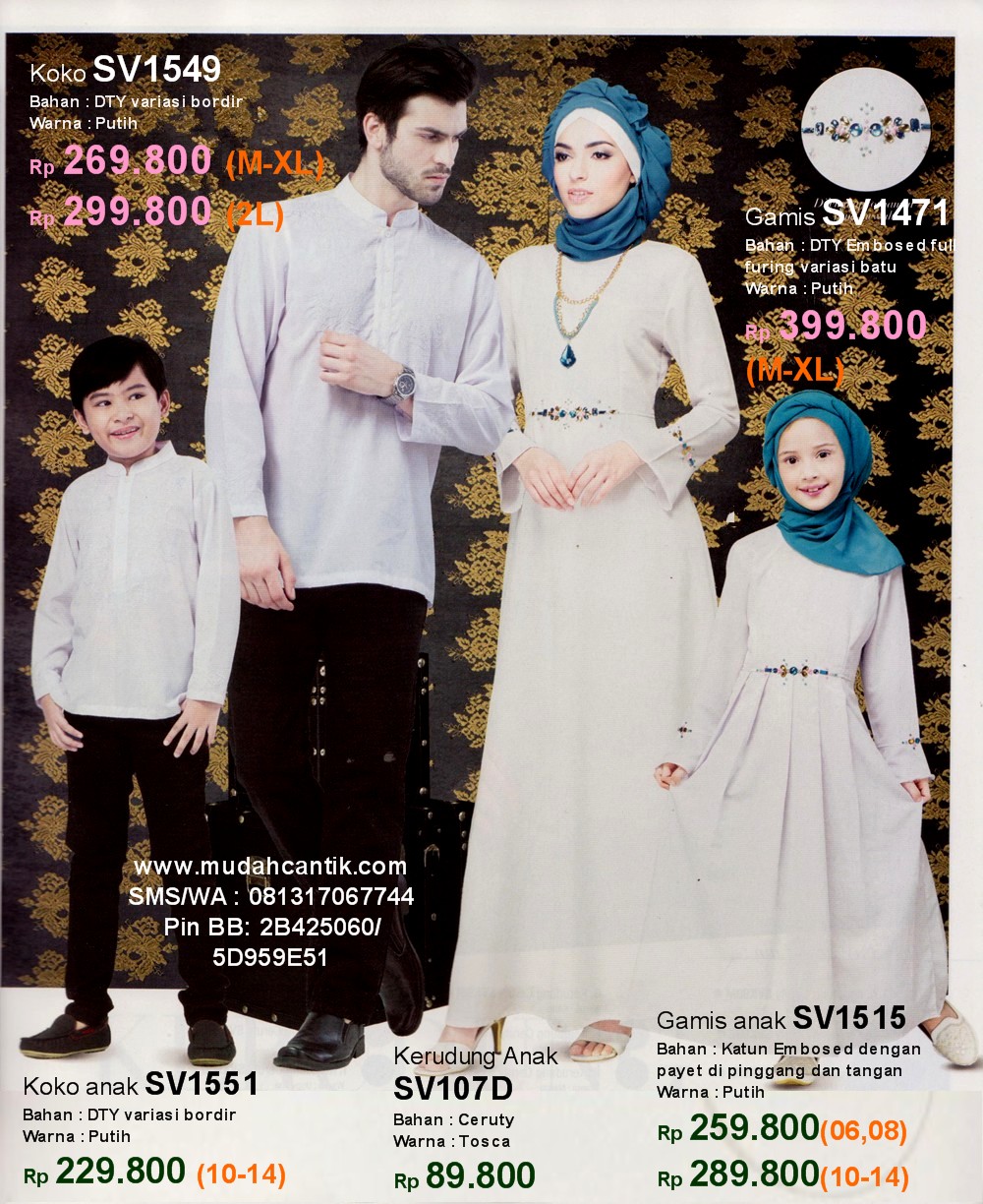 Baju Couple Keluarga Muslim Lebaran 2016 Cantik Berbaju Muslim