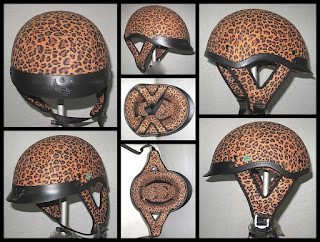 Leopard Fabric Motorcycle Helmet