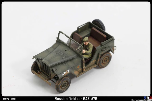 Russian field car Gaz-67B de Tamiya au 1/48.