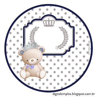 Bear Charming Prince: Free Printable  Cupcake Wrappers and Toppers. 