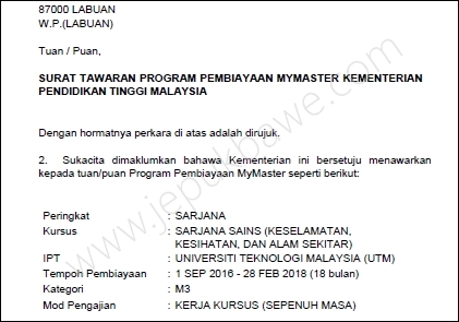 Contoh Surat Rasmi Keluar Hostel