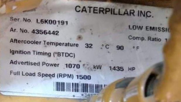  CATERPILLAR G3516B GAS GENERATOR  