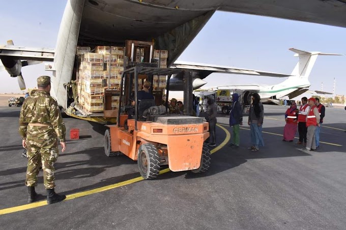Argelia envía 4 aviones militares con 132 toneladas de ayuda humanitaria para el pueblo saharaui.