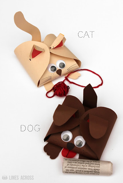 Lines Across: Dog and Cat Paper Gift Boxes