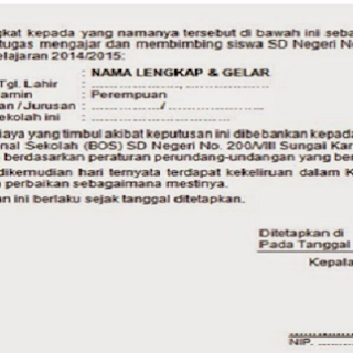 Berkas/Formulir Pengajuan SK Bupati/Walkot untuk Pembuatan NUPTK 2017