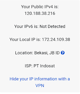 informasi ip sebelum ssh