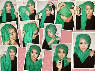 tutorial hijab pesta yang simple