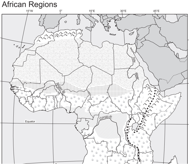 Blank Map Africa Physical Features