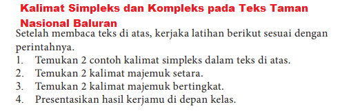 Grantnsaipan Taman Nasional Baluran Temukan 2 Contoh Kalimat Simpleks